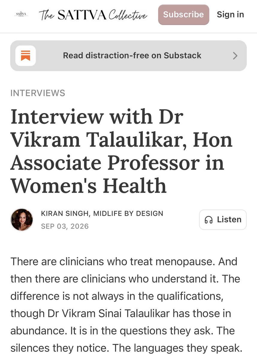 VikramSinai's tweet photo. Thank you Kiran Singh at The Sattva Collective for the opportunity to share my thoughts about menopause experiences in different healthcare and cultural settings and how we can do better to support those who need help during menopause transition.

https://t.co/7eDFbHL0T6 https://t.co/crpmysx6yd