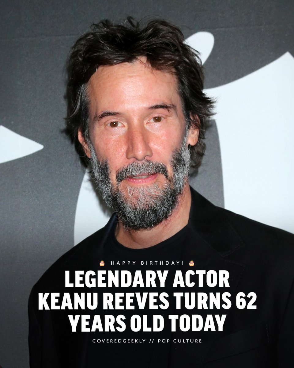 KeanuReevess101's tweet photo. Keanu Reeves turns 62 today 🎉 https://t.co/ec1oM3bJ4M