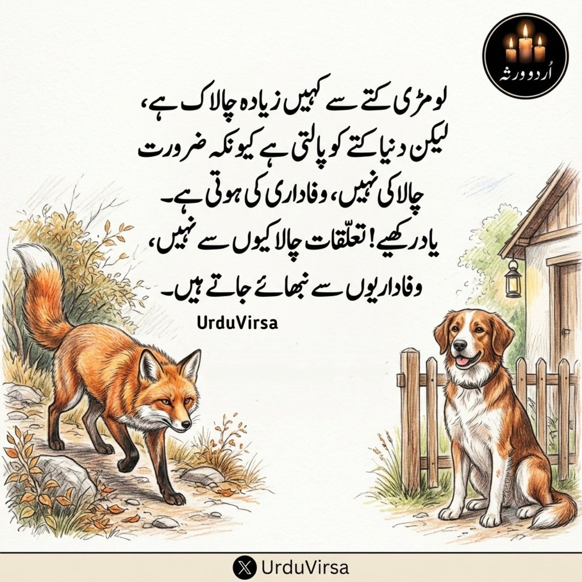 UrduVirsa's tweet photo. یاد رکھیے! تعلقات چالاکیوں سے نہیں، وفاداریوں سے نبھائے جاتے ہیں۔ https://t.co/eyB8qggNrP