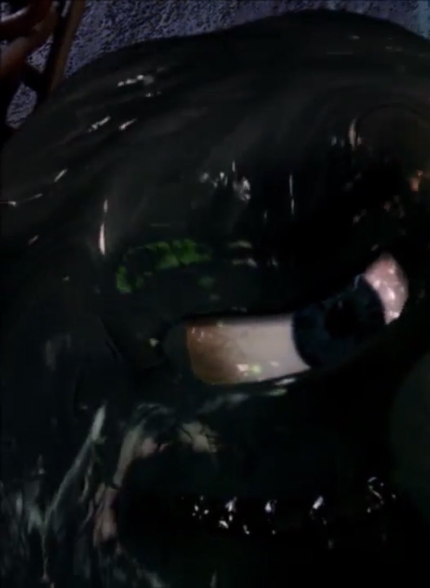 Tar_Daphne's tweet photo. A thick wave of tar goes over her mouth making her cum which takes her breath away with the tar monster chuckling right next to her and showing his evil smile. Daphne passes out and sinks into his hand…2/2 https://t.co/Wg7jW1BkiD
