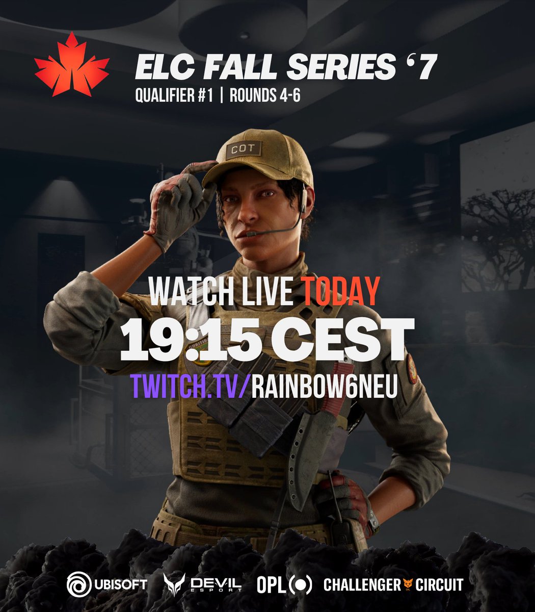 ELC_EsportsR6's tweet photo. [𝐄𝐋𝐂 𝗙𝗮𝗹𝗹 𝐒𝐞𝐫𝐢𝐞𝐬 #𝟳]

Tune in for to find which teams are ready for the big stage 🔥

🗓️ Today
🗺️ Rounds 4 to 6
⌚️19:15 CEST
🎙️  @Thor5Fart &amp;  @ItsChipsHere
📺  @vifi23
🎚️  @haz3shot

🔴 https://t.co/WomNgozTCL

#ELCFallSeries7 #WeAreELC https://t.co/g594EPteZn
