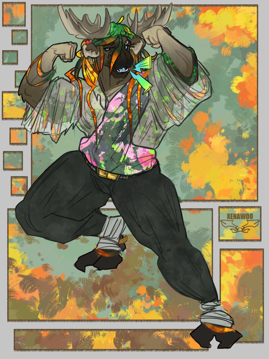 xenadrawsart's tweet photo. Quick Sketch! 

Moose in his Regional outfit 💪🫎 https://t.co/R4OEwPEcAC