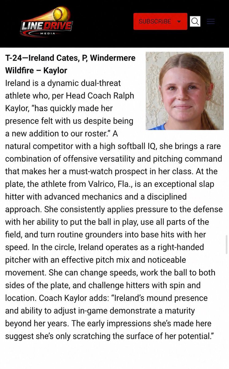 ICates45048's tweet photo. Thank you so much, @LineDsoftball, for ranking me #24 in the Top 100 Class of 2028! I’m so grateful for the recognition and thankful to see all the hard work I’ve been putting in pay off.  Truly appreciate the support and recognition! @Wildfire18u @YHC_Softball @JessieHomesley @FlaglerSoftball @BerrySoftball @coachmere_16 @coachrwalker11 @EckerdSoftball @GSWSoftball @SailfishSB @ncfbanyanssb @coachKasey @60formeLYJ