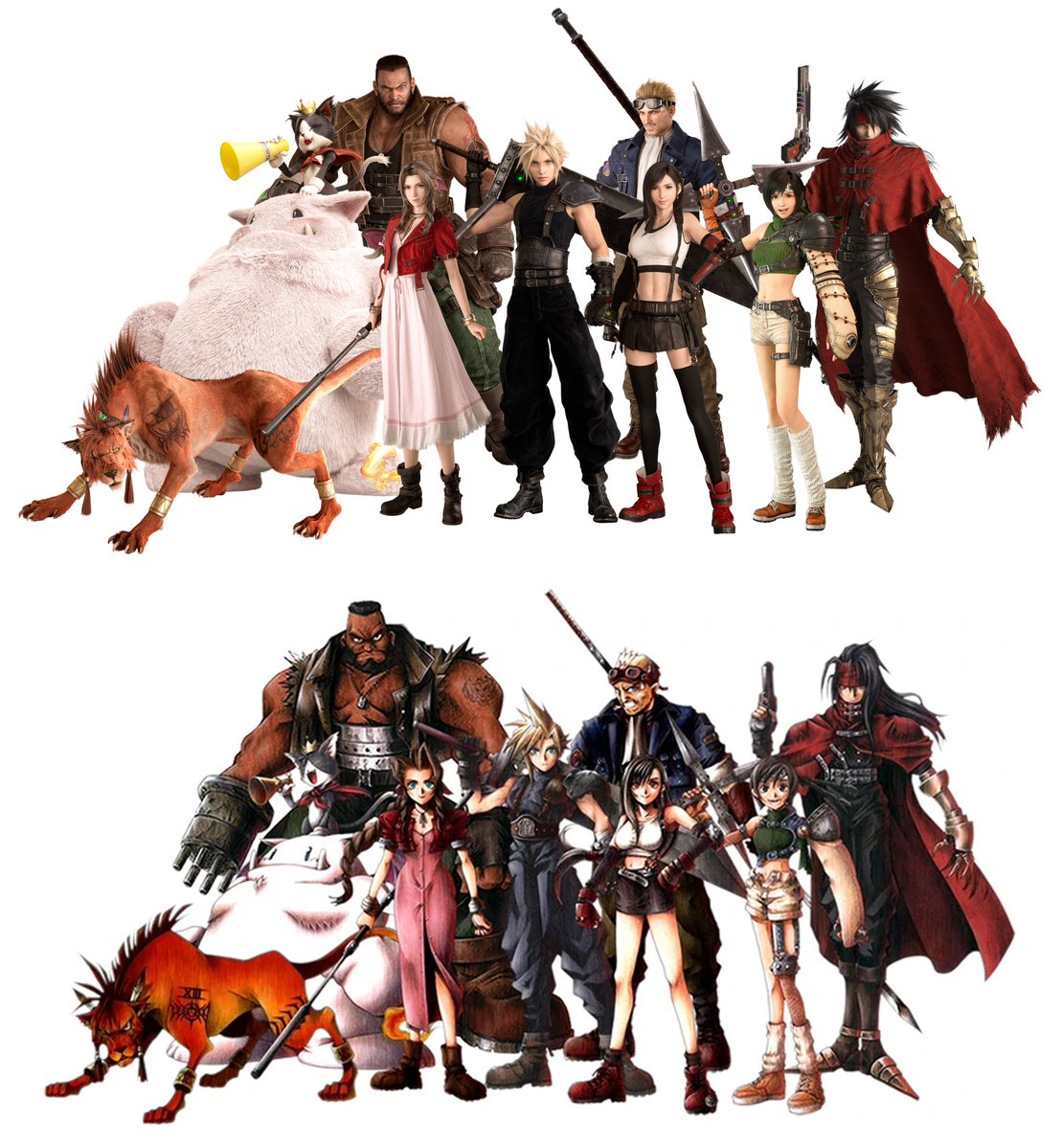 Genki_JPN's tweet photo. FF7 crew 1997 vs 2027! https://t.co/iK0TxvCX13