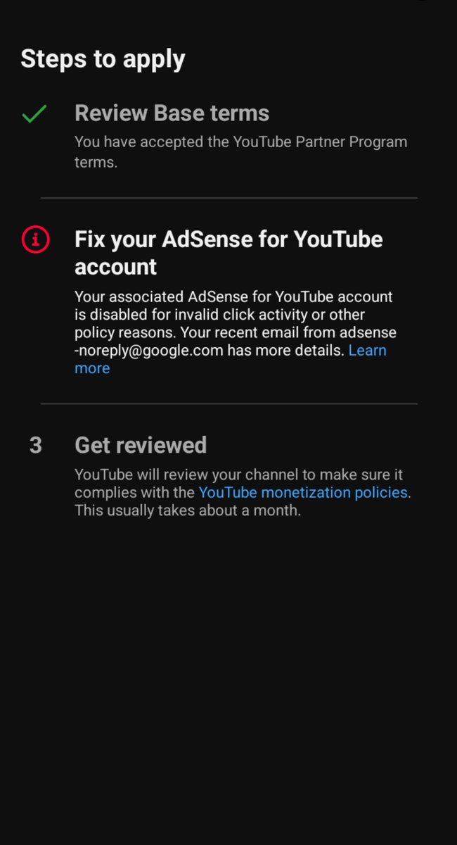 your413534's tweet photo. @YouTube YouTube Team, why are so many AdSense accounts, including mine, being disabled during monetization applications despite following the policies? Please fix this issue. https://t.co/IGT9QxiC7Y