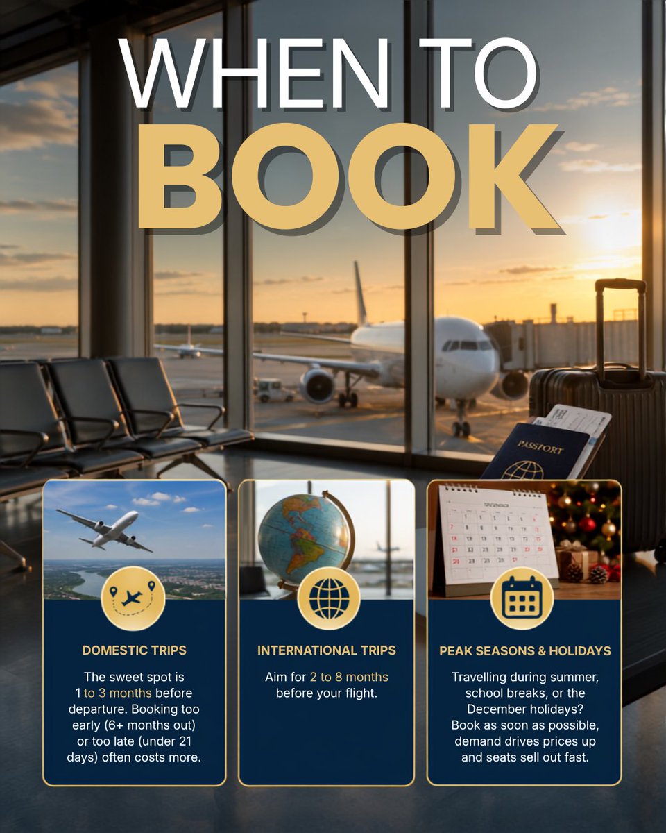 Nanakflights's tweet photo. Timing can make all the difference when booking your next flight! ✈️ Plan ahead, avoid last-minute price increases and secure better options for your journey.

Ready to travel? Contact Nanak Flights for affordable fares and personalized booking assistance. https://t.co/axirPvepLr