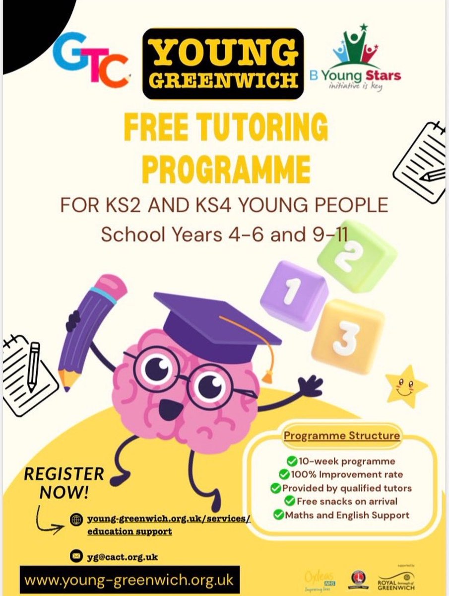 GTCentre24's tweet photo. LIMITED SPACES AVAILABLE!!! SIGN UP NOW FOR FREE TUITION!!! @YoungGreenwich https://t.co/SQQ4XAN7ld
