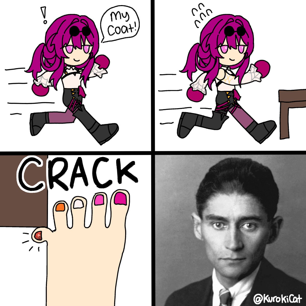 KurokiCat's tweet photo. yeowch #kafka https://t.co/BfeIfRnns7