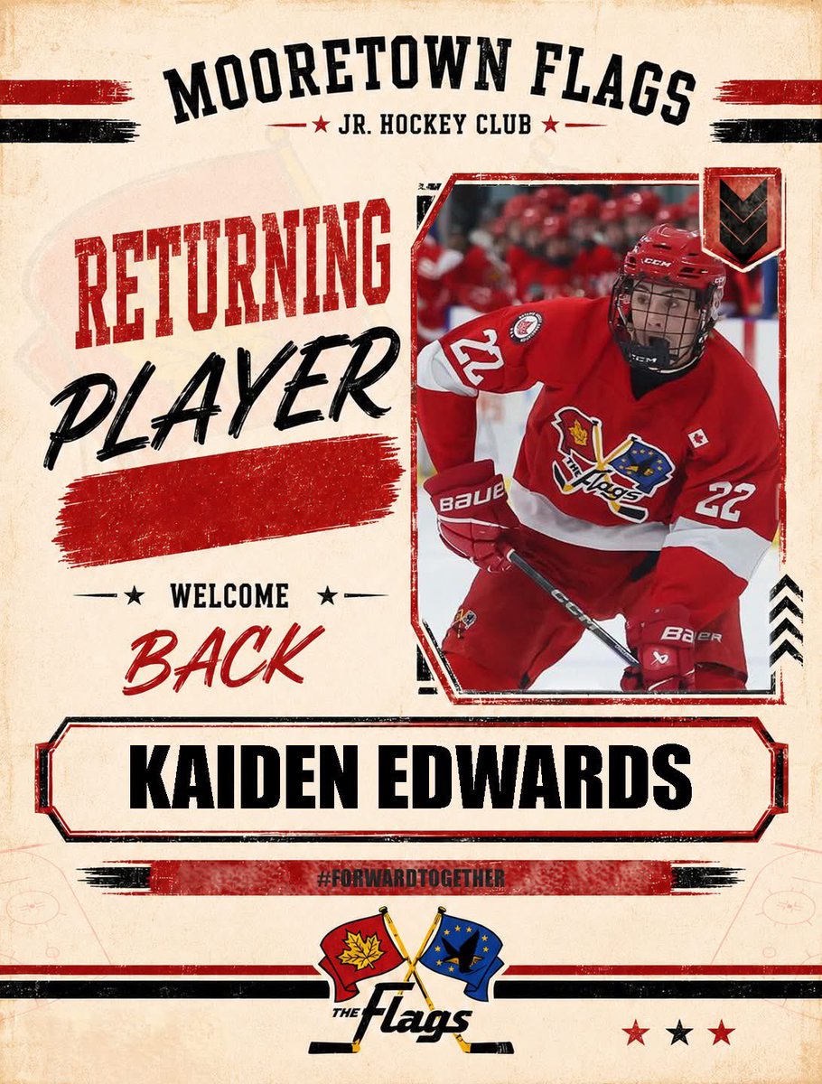 MooretownJrC's tweet photo. 🚨 PLAYER SIGNING 🚨
The Mooretown Flags are excited to welcome back Kaiden Edwards!
Kaiden is an '07 born forward from Petrolia.
Welcome Back Kaiden!
#ForwardTogether #MooretownFlags #TheFlags
📷: Stephanie Kelly https://t.co/UK812BFdc4