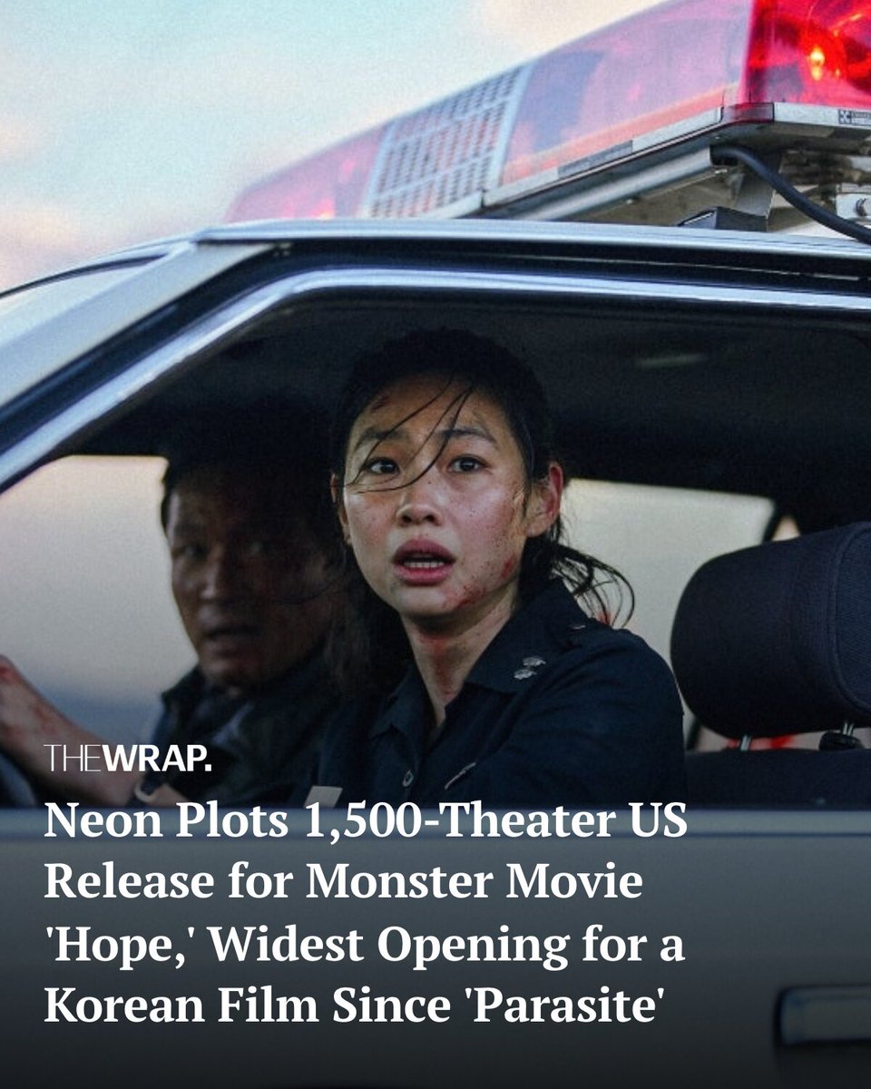 TheWrap's tweet photo. Neon is set to premiere Na Hong-jin's epic monster film "Hope" in a stunning 1,500 theaters across the U.S. on September 9.

This marks the largest domestic release for a Korean-language film since the acclaimed "Parasite," heightening anticipation with sold-out screenings and a potential sequel in the works.

Read more: https://t.co/86RiHRVq9f