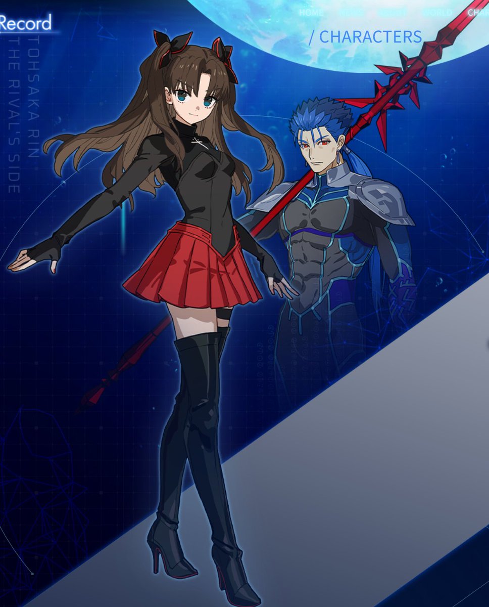 KaroshiMyriad's tweet photo. Preview for Rin Tohsaka, Rani VIII, Shinji Matou, and their Servants in FATE/EXTRA RECORD https://t.co/ESeHvBPatx