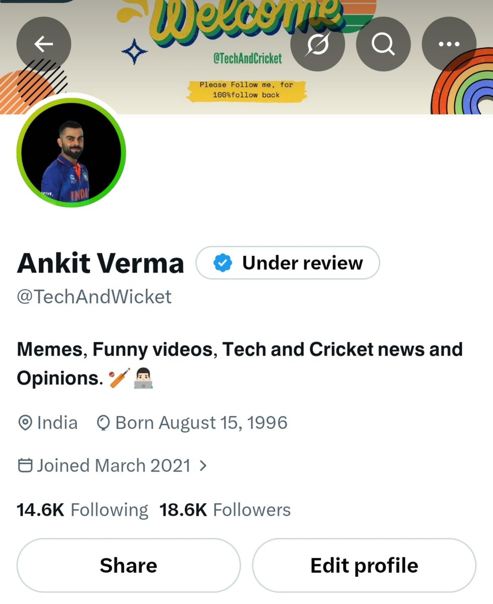 TechAndWicket's tweet photo. अभी मैने अपना यूजरनेम बदला है मेरा ब्लू टिक अंडर रिव्यू हो गया है।

इसीलिए आप लोग ये न समझना कि ब्लू टिक हटा लिया है मैने और आप लोग दूर हो जाओ।

एक्टिविटी करते रहना दोस्तो जल्दी ही ब्लू टिक भी आ जाएगा।

ऐसा मैने क्यों किया ये बाद में बताऊंगा। https://t.co/PomkqJ5AJ5