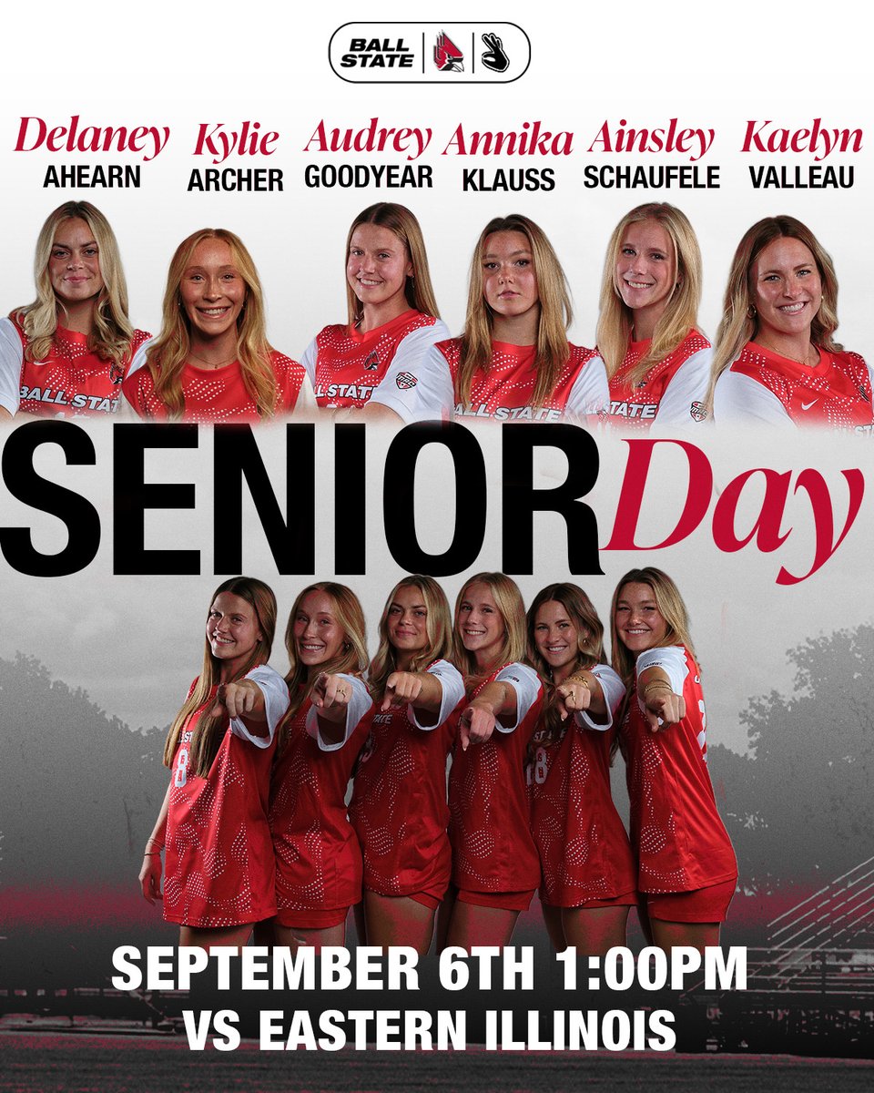 BallStateSoccer's tweet photo. Be sure to arrive early on Sunday for a pregame Senior Day ceremony before we take on Eastern Illinois at 1pm at the Briner Sports Complex! https://t.co/v6jEaEzjYH