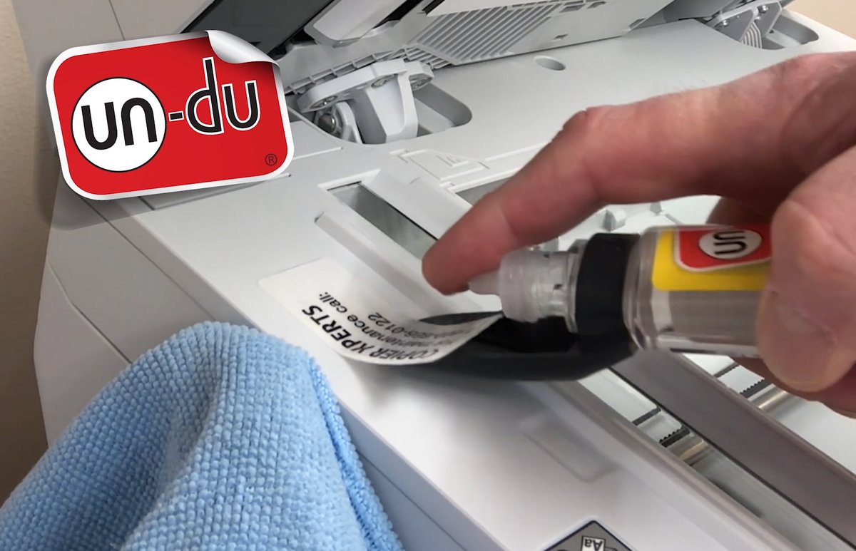 unduproductsinc's tweet photo. Copier and Printer Repair Technicians and Office Maintenance Staff need to remove stickers occasionally from the equipment. un-du remover provides a quick and convenient way to get the job done. No mess. Super Fast. And helps clean up adhesive residue. 
https://t.co/mg8zPftjQa https://t.co/Uu9CvMeROV