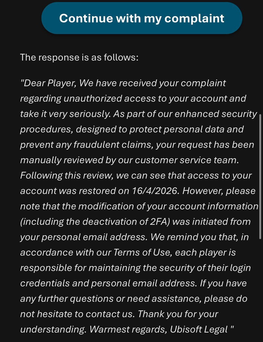 Wjndyy's tweet photo. 🚨 For those legit R6S Players that got banned in this last unfair banwave 🚨

If you’ve tried appealing through Ubisoft Support and keep getting the same useless automated/AI generated replies, there is another option you should know about

SignalConso: https://t.co/uYNFx82ncX

SignalConso is a French government platform for reporting consumer issues. It can take around 1 month to get a response, but the important part is that your case is actually reviewed and forwarded to the company, not to an AI system.

Ubisoft has to respond to the report instead of simply sending you another generic support response

I’ve seen multiple cases where players who got nowhere with Ubisoft Support had their situation properly reviewed after going through SignalConso. I will add some proof so that you can see how does it looks like

⚠️ This is NOT a guaranteed unban.

But if Ubisoft Support keeps giving you copy-pasted answers and closing your case, you have nothing to lose by escalating it through the proper consumer complaint channel

Feel free to share this with anyone currently fighting an R6S ban.