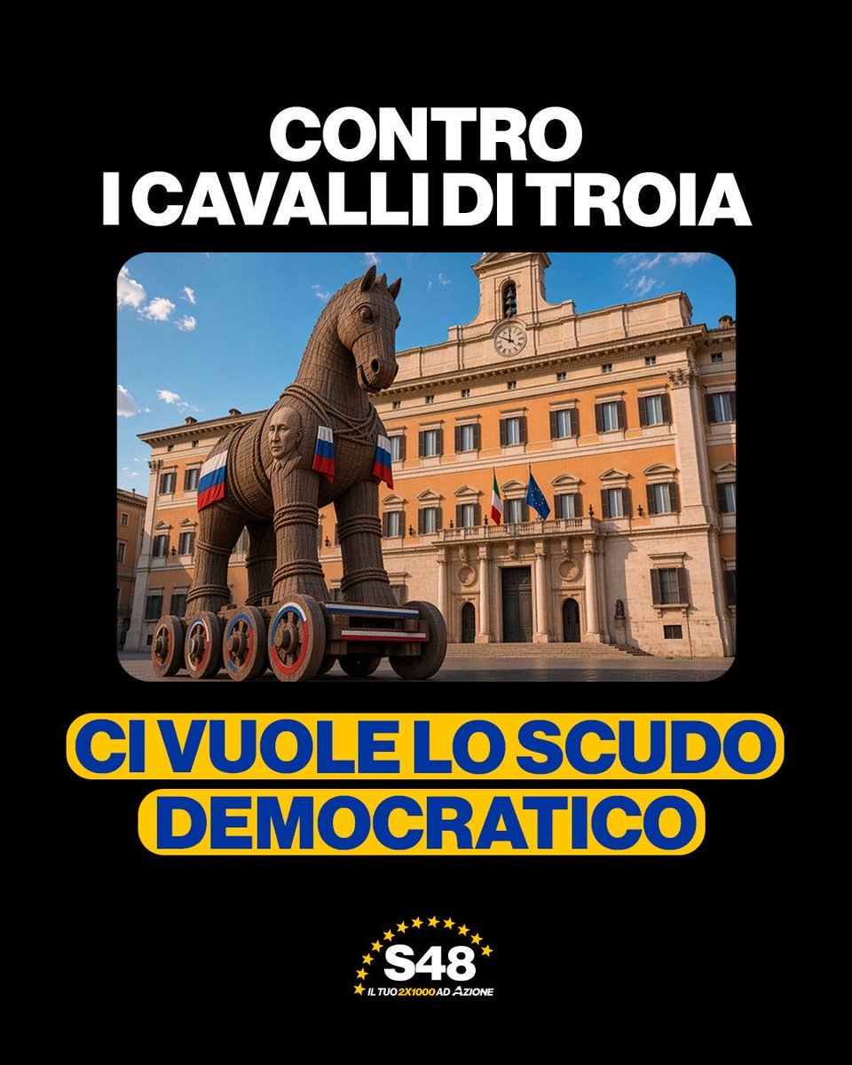 Azione_it's tweet photo. Anche il Financial Times lo dice: in Italia ci sono dei “cavalli di Troia” della Russia che si apprestano a insidiare e inquinare le prossime elezioni. 

Le dichiarazioni di ieri del ministro Tajani ci confortano tanto quanto ci riportano alla realtà quelle subito successive di Salvini. Ma noi lo diciamo da mesi, in Italia e in Europa c’è bisogno di uno scudo democratico per difenderci dalla propaganda russa, e in generale dalle influenze straniere usate come guerra ibrida, e dai vari Vannacci, Le Pen, Wiedel che vogliono distruggere l’Europa.

@LaScarpato