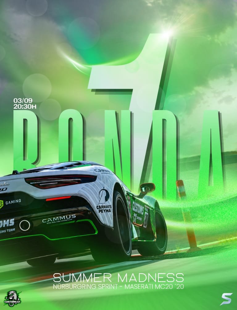 CustomsGT's tweet photo. #DiaDeCarrera

🏆 1° Carrera de las #SUMMERMADNESS

🕹GT7
🛣 Nurburgring Sprint

🚘 Maserati MC20
👤 @ISigmaVK

🖌 @Rikyracing2
📷 @iasefe23

⏰️ 20:30
📺 https://t.co/aHd1h6Rbwg?… https://t.co/F75UtO1QE7