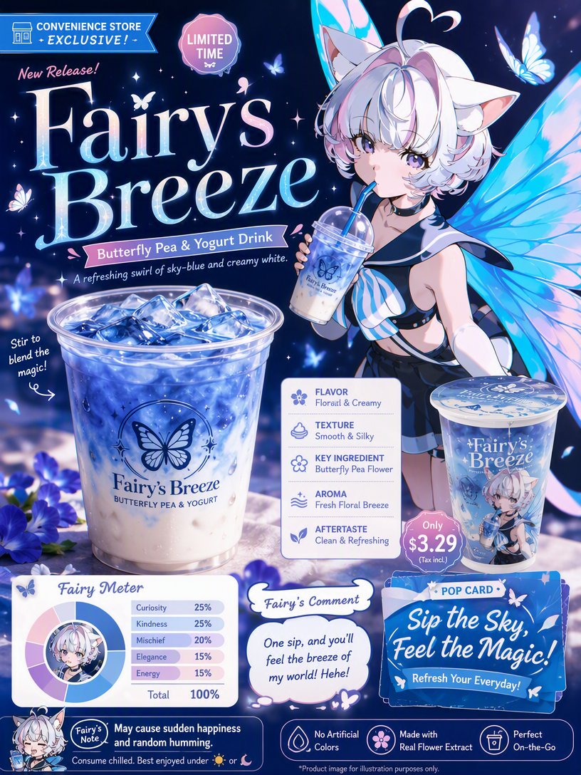 PixAI_EN's tweet photo. Your OC, but make it a limited-edition convenience store product 🏪 
One upload → original product, custom packaging, and a personality chart nobody asked for.  

Try it now on PixAI
Show me what yours becomes 👇
#PixAI https://t.co/CrVSYclFhP