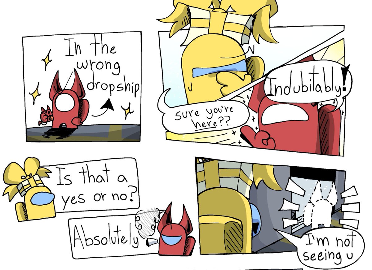 SofMark_'s tweet photo. both of them sharing half a braincell 
#Amongusart #amongusOC #amongusAU #amonguscomic https://t.co/JsldAzmnFa