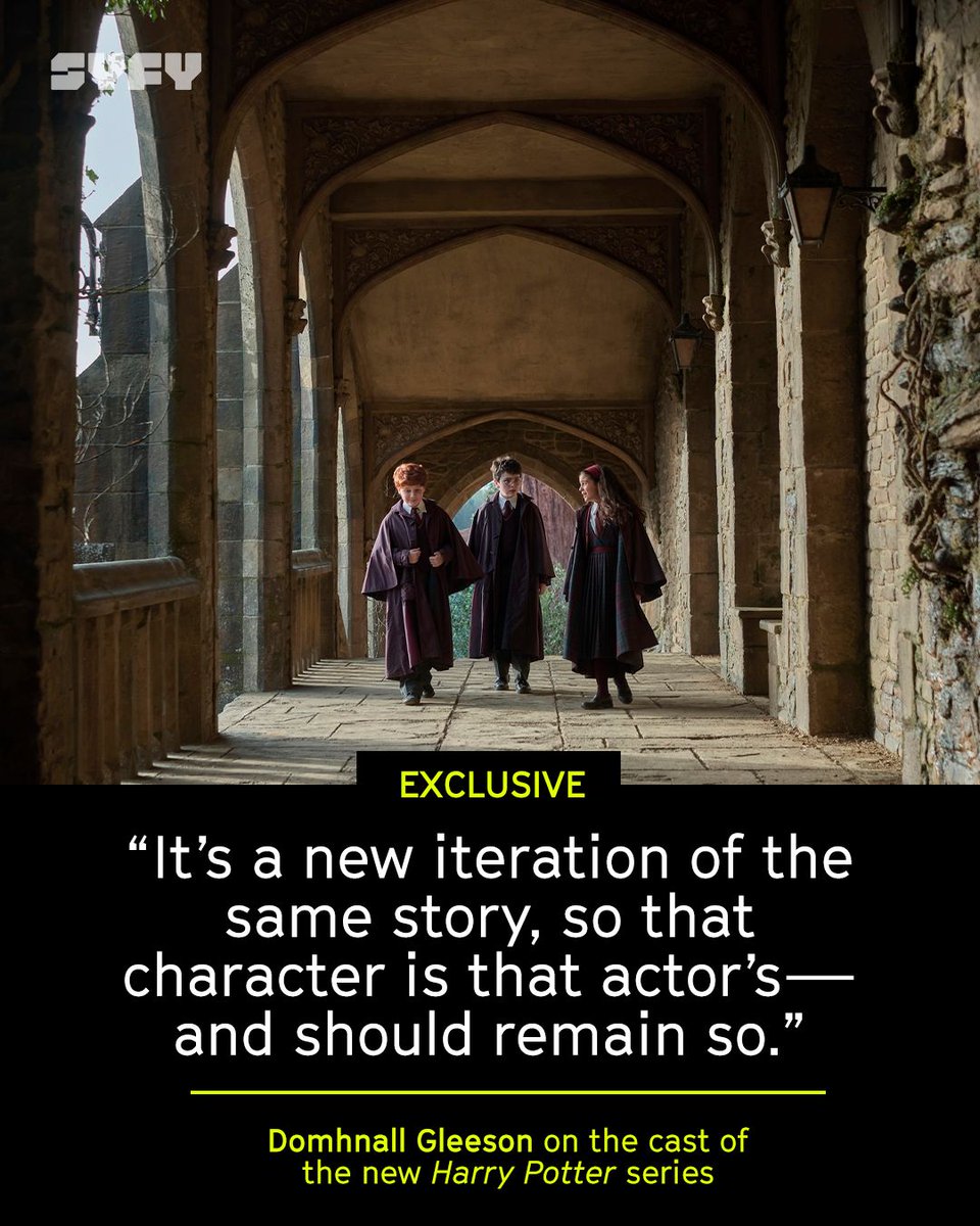 SYFY's tweet photo. Nearly 16 years after joining the "Harry Potter" film series as Bill Weasley, Domhnall Gleeson continues to tackle new roles while a fresh batch of actors step into his former costars’ shoes for HBO’s forthcoming television adaptation of the book series.

For Gleeson, passing the baton means letting the new cast approach the roles in their own way, rather than imparting his own perspective.

https://t.co/ZzalB1y93P