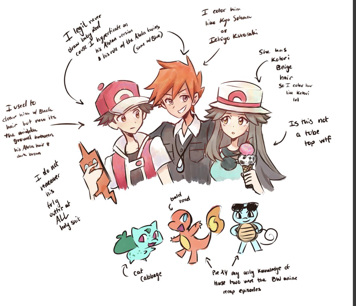 gallyxies's tweet photo. Drawing characters from memory but I also rendered it for no reason (Kanto) https://t.co/gnSN7PTuBE