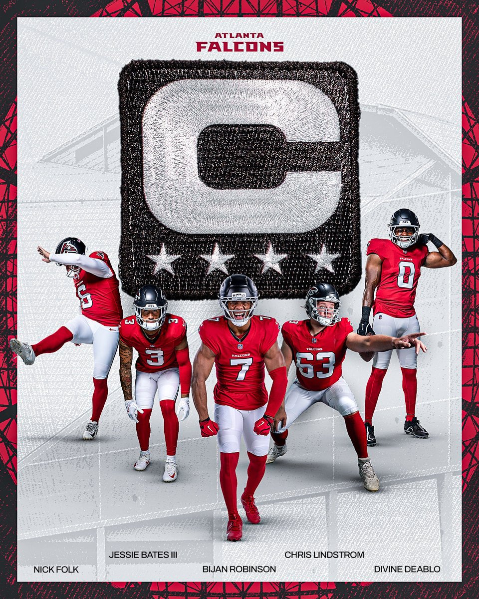 MySportsUpdate's tweet photo. The #Falcons have announced their 2026 captains — and they’ll enter the season without a quarterback among them.

Atlanta still has not announced its QB1. https://t.co/lAy6t5KutD