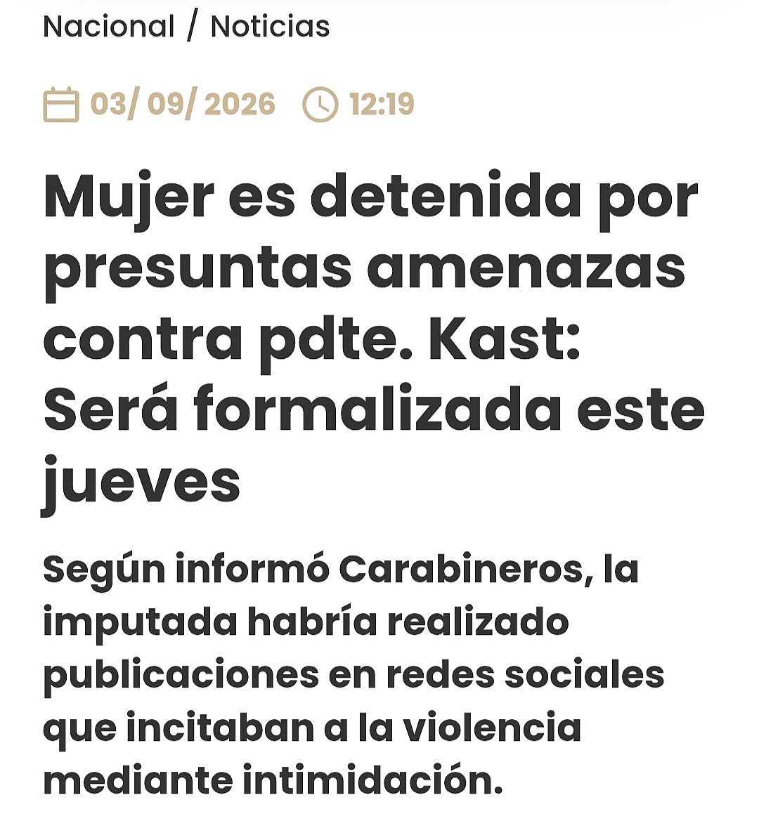 Chileno17039890's tweet photo. #URGENTE LOS ZURDOS TODAVÍA CON AJÍ... mujer fue detenida y será formalizada este jueves por una amenaza de atentado contra el presidente José Antonio Kast, luego de publicar en Instagram mensajes con contenido terrorista🌳(Tens, Indio Juan, Escuela Militar, Baquedano,Alameda ) https://t.co/GdexfDpD6V