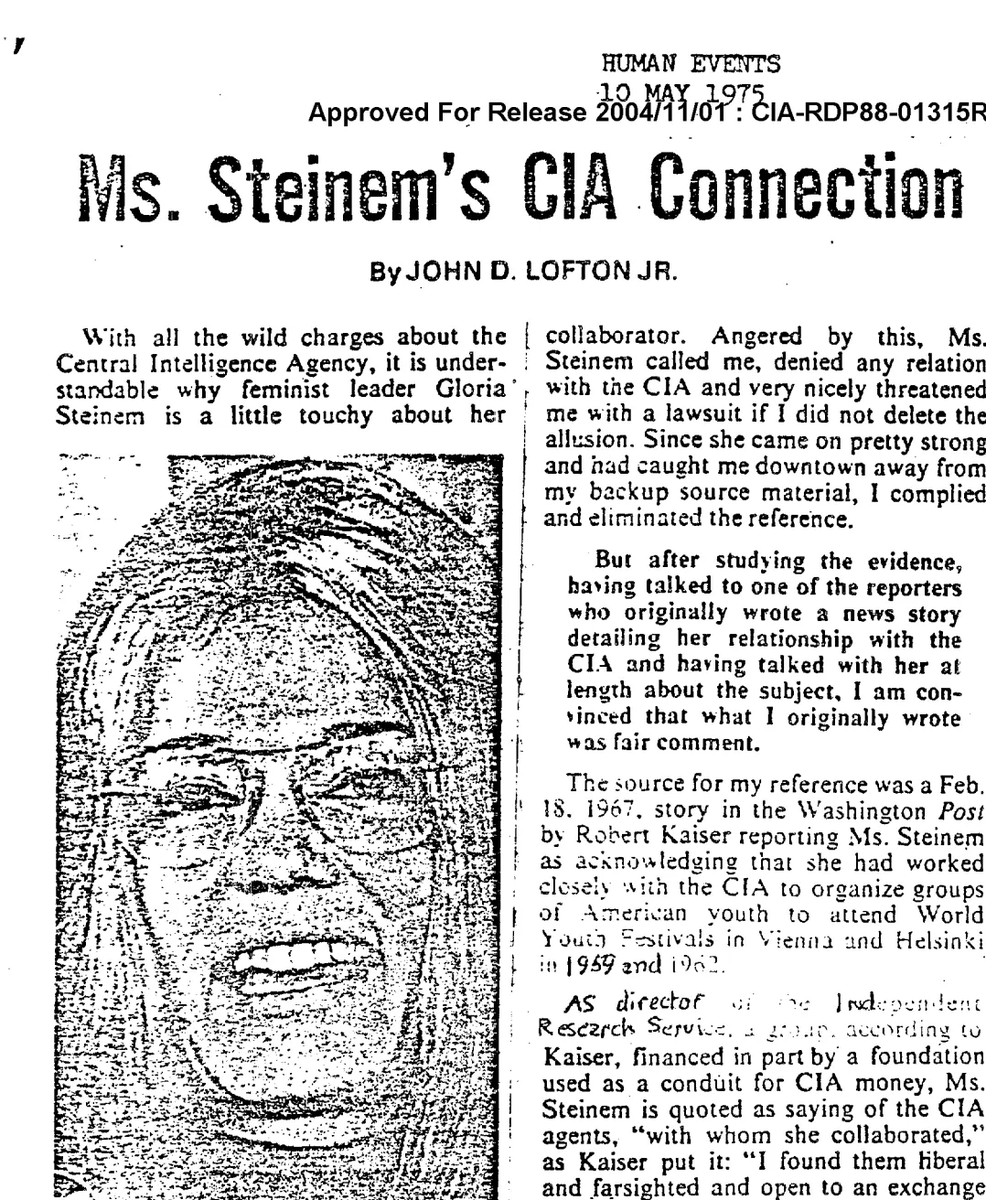 Jakhar_ankit_'s tweet photo. > Be Gloria Steinem.
> Move to India in 1957 on a fellowship to 'find yourself.'
> Spend two years studying the social fabric of a young, sovereign nation.
> Get picked up by the Agency.
> Run the 'Independent Research Service' - a literal CIA front to disrupt Soviet youth festivals in Vienna and Helsinki.
> Publicly praise CIA agents as 'liberal and farsighted' while 'collaborating' with them.
> Launch 'Ms. Magazine' and become the face of Second-Wave Feminism.
> Mission -  Re-engineer the social fabric of the West to weaken the family unit and double the tax base.
> Success -  Radical individualist feminism becomes a geopolitical tool for Western soft power.
> Be hailed as a 'revolutionary' by the masses while being a state-sponsored asset in declassified files.
> History remembers the icon; the files remember the collaborator.

P.S. I don't feel a thing when a CIA asset sold as a feminist icon dies. She infiltrated, co-opted and misdirected the feminist movement in the United States and globally.