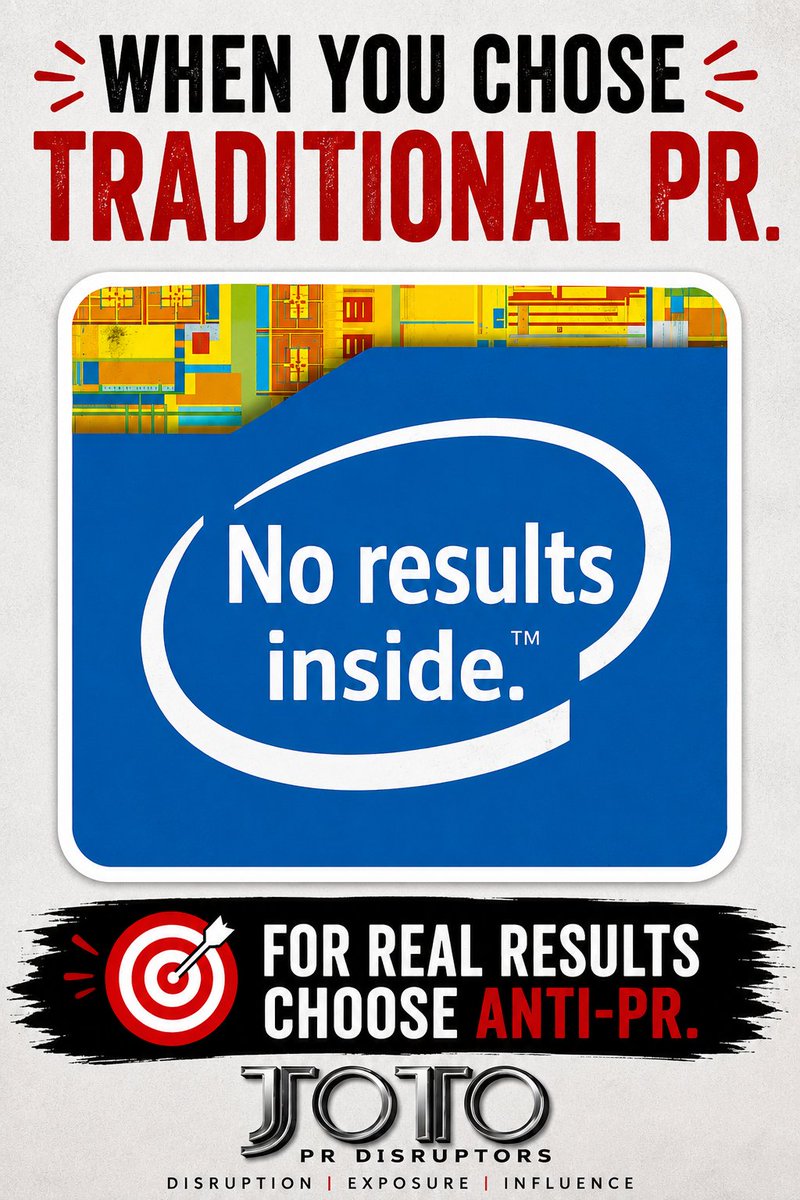 JOTOPR's tweet photo. 🎯 Traditional PR: No results inside.

Coverage? ✅
Impressions? ✅
Reach? ✅
Real results? ❌

That’s why Anti-PR® exists.

For real results, choose Anti-PR®.
👉 Book a call with JOTO PR. https://t.co/6io2YujU4N

#AntiPR #TraditionalPR https://t.co/hZXrPkORPQ