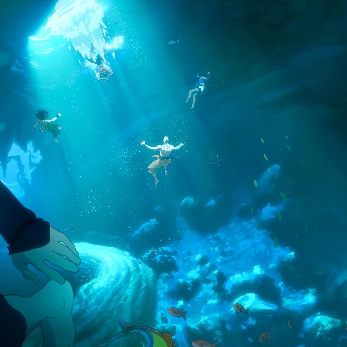 kataangthinker's tweet photo. tiny kataang swimming in the aatla end credits https://t.co/2M0ySka7En