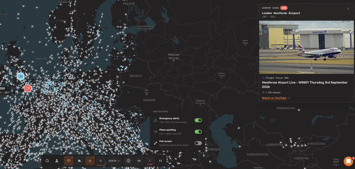 wingbits's tweet photo. New on the Wingbits Map 👀✈️

🛩️ Plane Spotting: discover and follow aircraft live
⏪ Flight Replays: go back up to 48 hours and replay the skies
🚨 Live Emergency Alerts: instantly spot aircraft squawking 7500, 7600 or 7700

The sky is moving. Now you can explore more of what’s happening in it.

Check it out on the Wingbits Map and let us know what you spot 👇