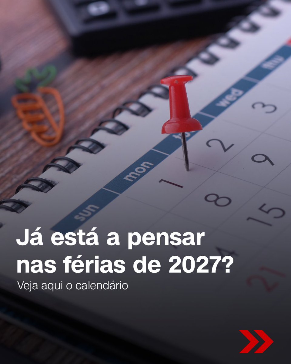 cnnportugal's tweet photo. As férias deste ano ainda mal terminaram, mas já pode começar a planear as próximas. Em 2027, vários feriados calham à quinta ou à sexta-feira e permitem prolongar os fins de semana com apenas um dia de férias.

Veja quais são as melhores pontes e como tirar o máximo partido dos dias de descanso.

#pontes #feriados #calendáriode2027