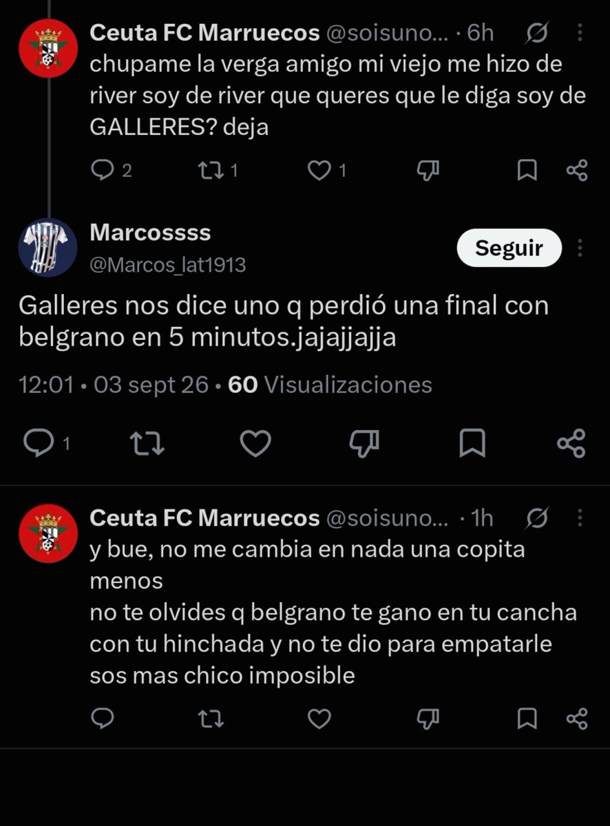 moscab1905's tweet photo. Se pelean por ver quien perdió peor con Belgrano JAYSKDHAKDJDJD

Es mi interacción de dos usuarios favorita para siempre de esta red social https://t.co/GbTlHIjsU0