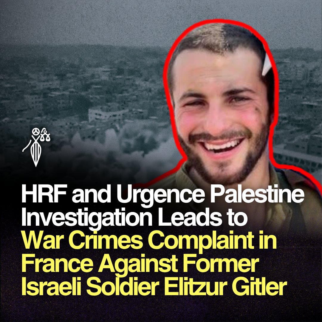 HindRFoundation's tweet photo. 🚨🇬🇷 A #HindRajabFoundation and @urgence_pal investigation has led to a criminal complaint in France against Former Israeli Soldier 𝗘𝗹𝗶𝘁𝘇𝘂𝗿 𝗚𝗶𝘁𝗹𝗲𝗿 over his alleged involvement in 𝘁𝗼𝗿𝘁𝘂𝗿𝗲, 𝘄𝗮𝗿 𝗰𝗿𝗶𝗺𝗲𝘀 𝗮𝗻𝗱 𝗴𝗲𝗻𝗼𝗰𝗶𝗱𝗲 𝗶𝗻 𝗚𝗮𝘇𝗮.
Gitler is currently in France to participate in the 2026 Roundnet World Championship in Paris (2-6 Sept 2026), organized by the International Roundnet Federation (IRF).

➡️ More → https://t.co/TJq3o1SHqc