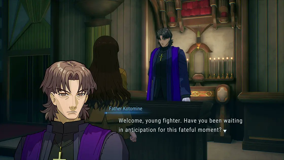 KaroshiMyriad's tweet photo. Father Kotomine description for FATE/EXTRA RECORD:

"The cold-blooded director of the Holy Grail War. He's an NPC created by the Holy Grail and is based on a person who was involved in a previous Holy Grail War." https://t.co/eUMBTxlZEY
