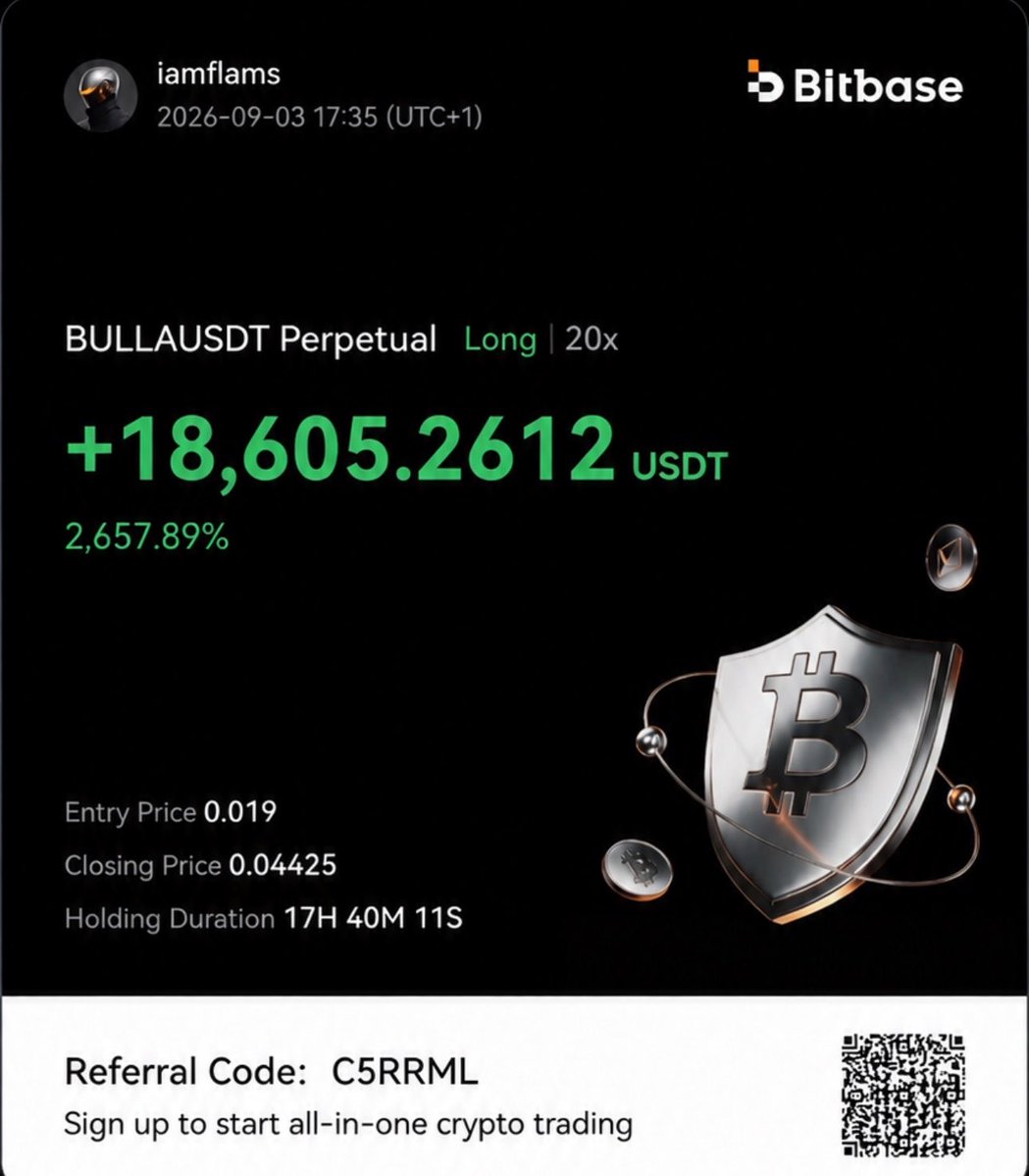 iamflams's tweet photo. $1000 to $100k update 

Now up over $18,000 on just ONE trade $BULLA ✅

The boys are printing 🔥 https://t.co/b5AXEg7We0