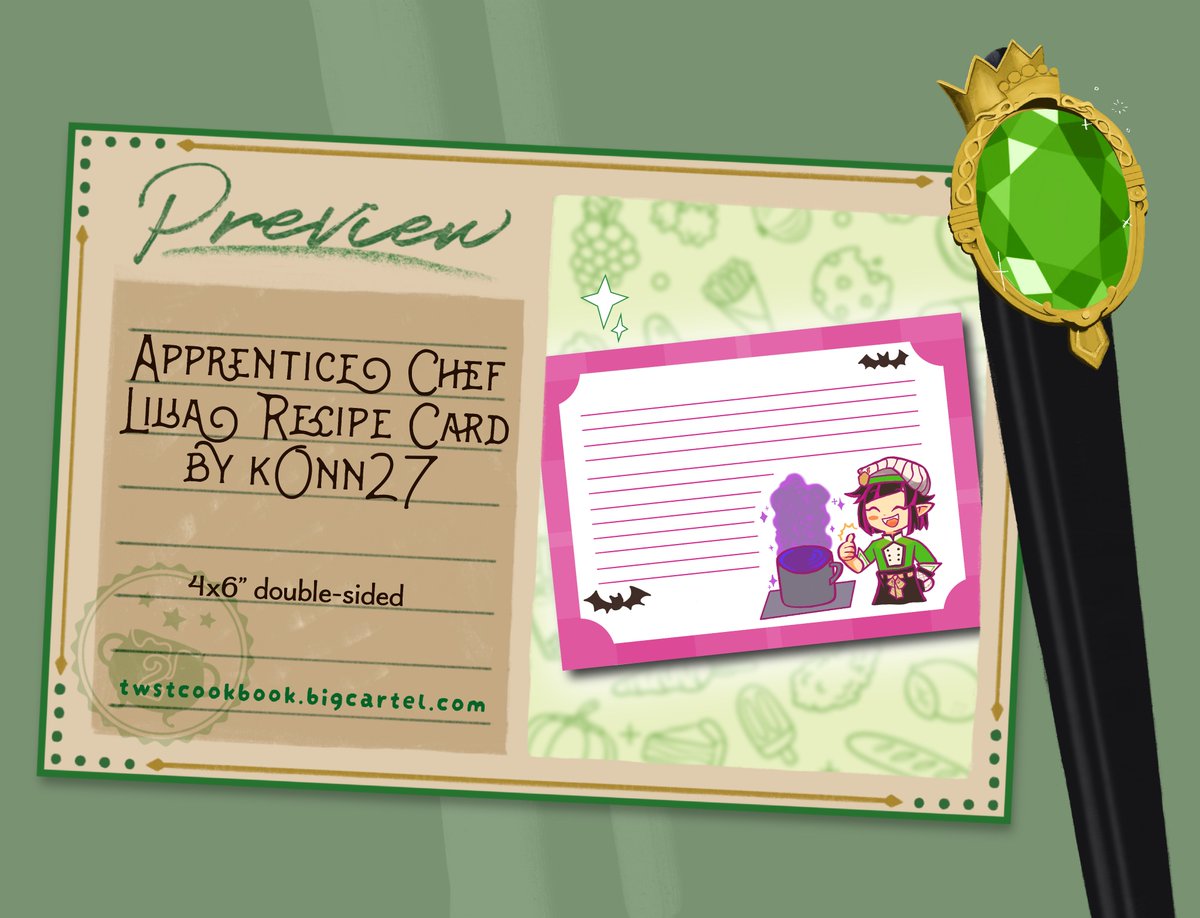 TWSTcookbook's tweet photo. 🗝️SINGLE SUMMON: MERCH SPOTLIGHT💎

Collect the set and organize your recipes with K0nn's Apprentice Chef Lilia double-sided recipe card! The full five-pack comes with the HEAD CHEF and CULINARY CONQUEROR bundles!

Preorders open until Sept 7: https://t.co/XdediihQhR https://t.co/WvNMkxUsky