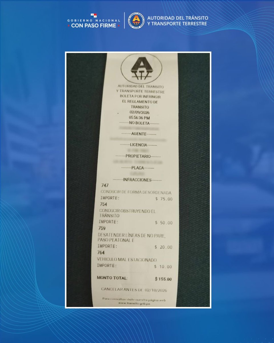 ATTTPanama's tweet photo. 🚨 #ATTTEnAcción | Las acciones en la vía tienen consecuencias.

Ante una situación registrada ayer y difundida en redes, la ATTT aplicó las sanciones correspondientes por conducir de forma desordenada, obstruir el tráfico y mantener un vehículo mal estacionado.

#ConPasoFirme🇵🇦 https://t.co/0IiSHlMLtI