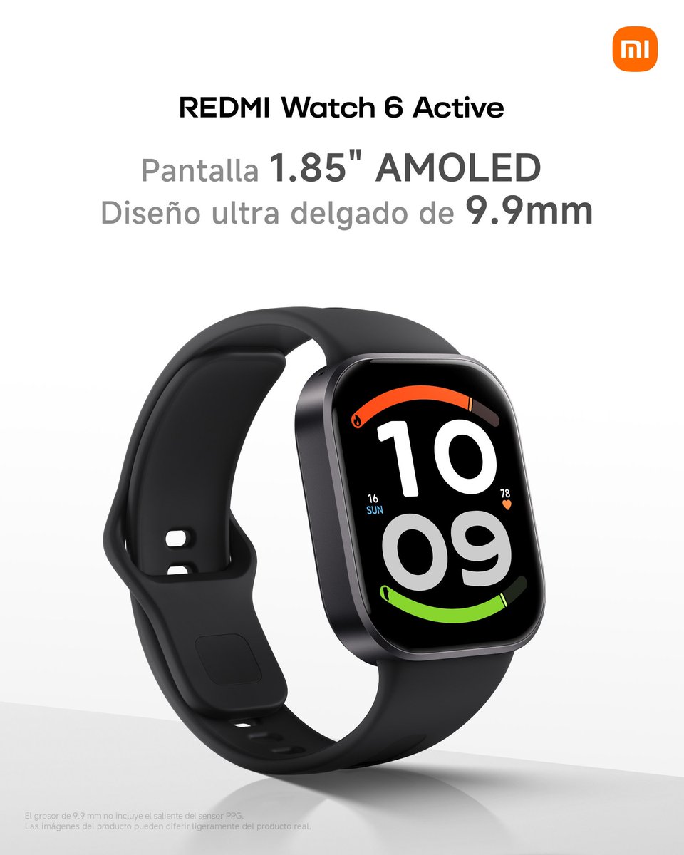 XiaomiColombia's tweet photo. ✨ Más pantalla. Menos límites.
Disfruta una experiencia más cómoda y envolvente con la pantalla AMOLED de 1.85"" del REDMI Watch 6 Active, todo en un diseño ultradelgado de solo 9,9 mm.
🔗 https://t.co/TcrUirOUyU
#REDMIWatch6Active #XiaomiColombia https://t.co/Y52YFCdCq9
