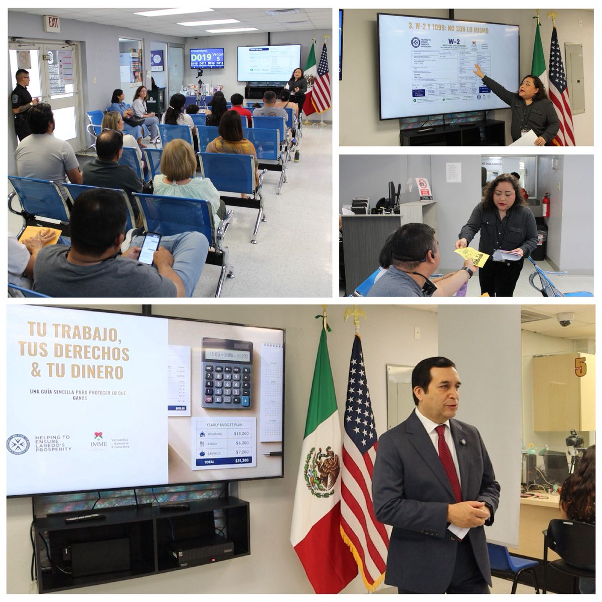 consulmexlaredo's tweet photo. Como parte de la XVIII #SDL2026, nuestra Ventanilla de Asesoría Financiera #VAF impartió la plática “Tu trabajo, tus derechos y tu dinero” con información para fortalecer el conocimiento y manejo de finanzas personales de las personas trabajadoras. @SRE_mx #ProtecciónPreventiva https://t.co/BN4r2VkGZ5