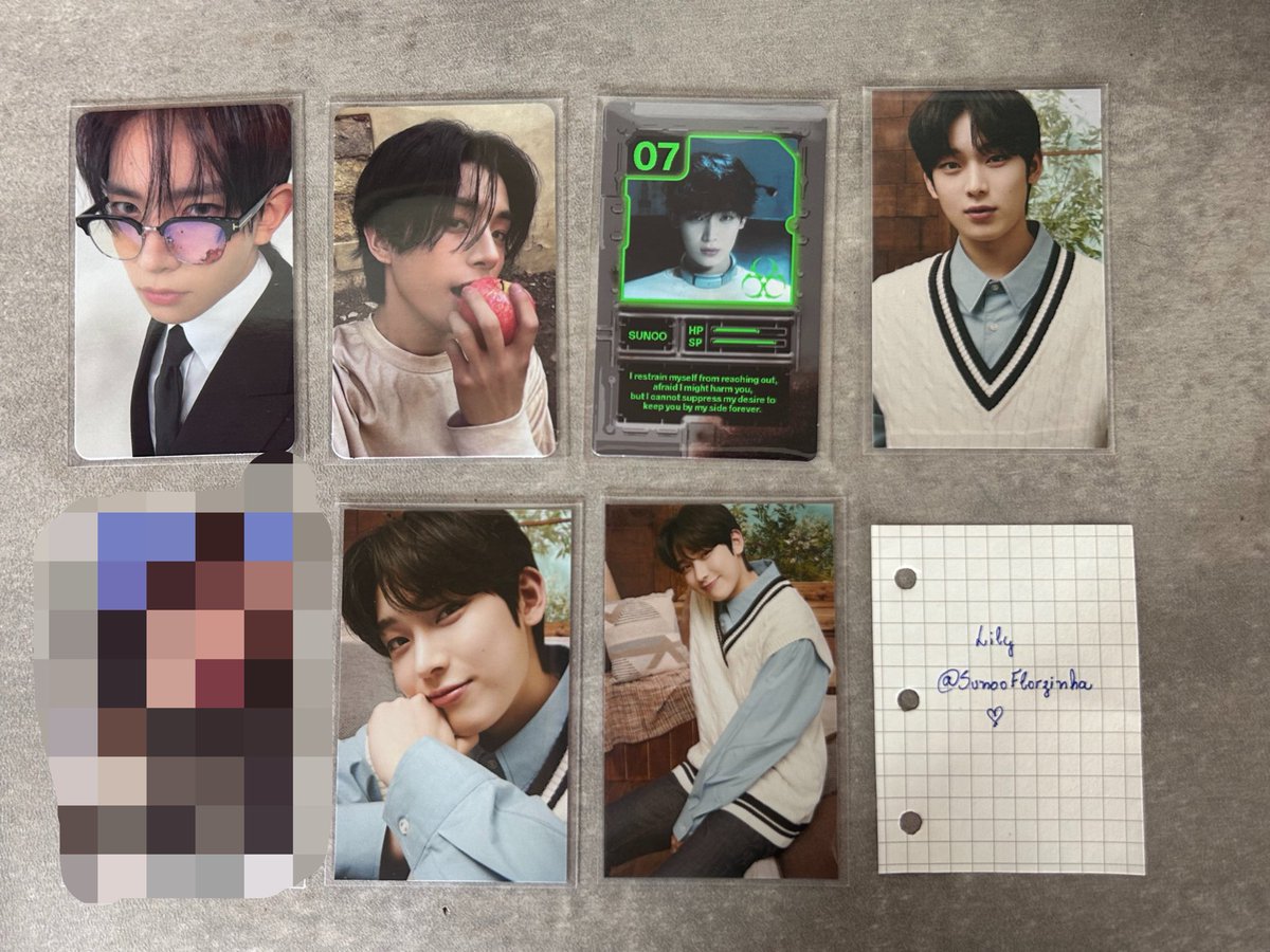 SunooFlorzinha's tweet photo. 🏷️ enhypen sunoo sunghoon heeseung jake photocard à venda venda troco troca Twice candybong zb1 zerobaseone ACE album sg seasons greeting get up bunny beach bag new jeans drop kpop coleção

Att: https://t.co/OGOnfT3CKb