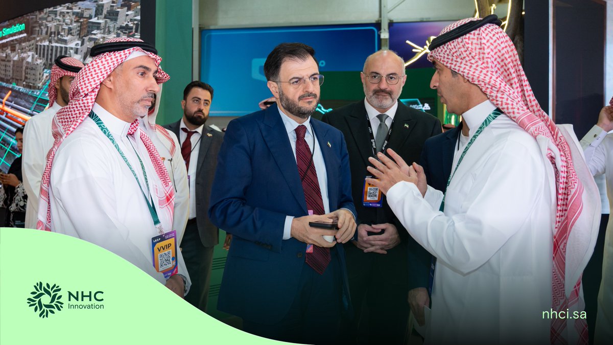 NHCinnovation's tweet photo. شهد جناح NHC Innovation في #ليب26، زيارة معالي وزير الاتصالات وتقانة المعلومات في الجمهورية العربية السورية، السيد عبدالسلام هيكل، للاطلاع على أحدث التقنيات والحلول المبتكرة التي تسهم في تطوير المدن ورفع كفاءتها. https://t.co/78cJ116IOY