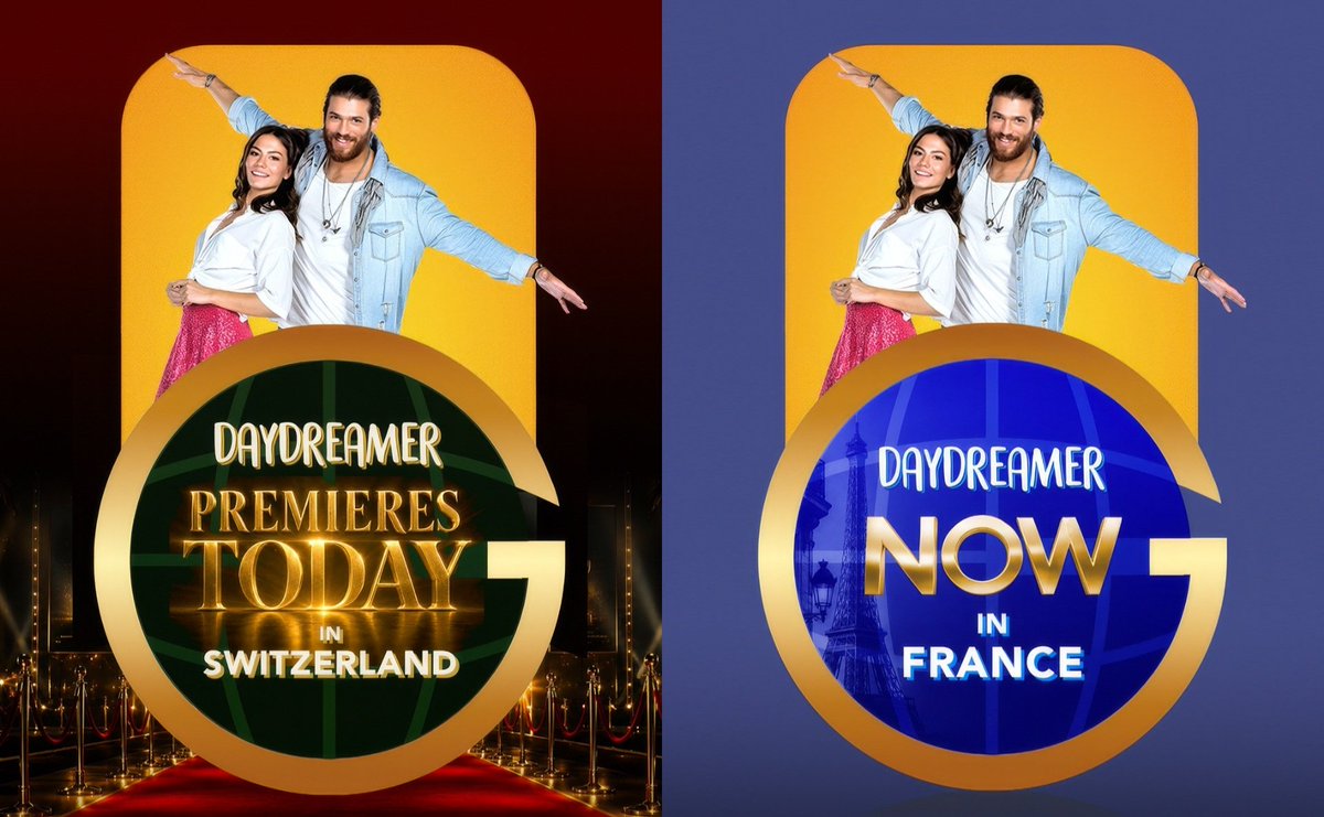 Canelcuore's tweet photo. Da global agency
Il viaggio di #Daydreamer ( #ErkenciKuş ) continua...
il 1° settembre è andata in onda l'anteprima in Svizzera ed ora è la volta della Francia! https://t.co/5edul0xHBC