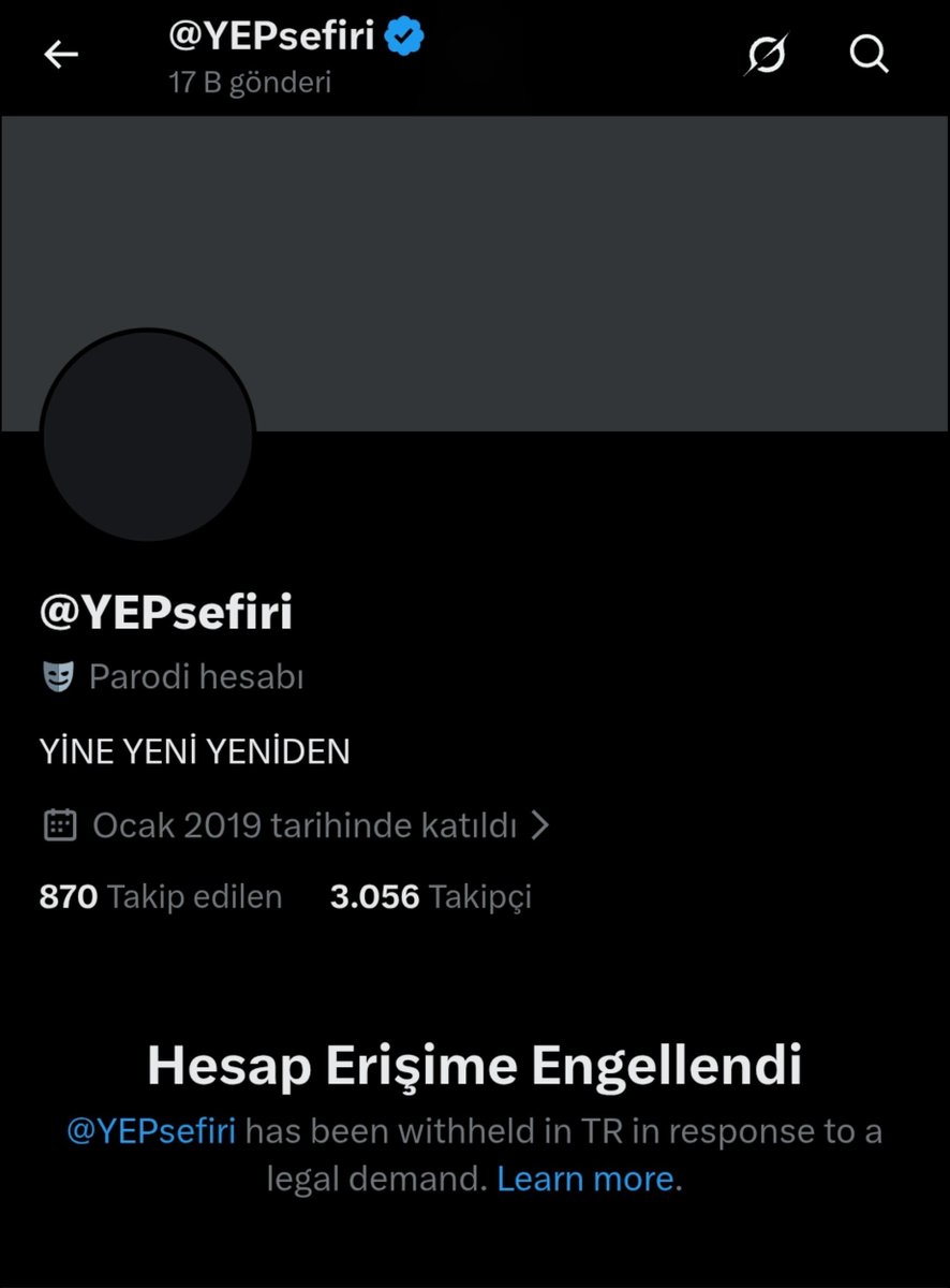 YEPsefiri1's tweet photo. Bu gün yine muhalif hesaplara erişim engeli getirildi Yeni hesabımdır.

Destek olan arkadaşlara teşekkürler. https://t.co/cr2nYXQLqO