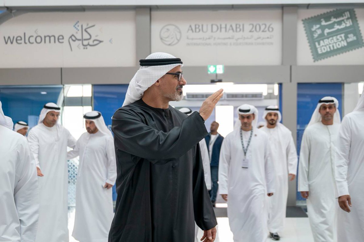 MSDAR_NEWS's tweet photo. خالد بن محمد بن زايد يزور معرض أبوظبي الدولي للصيد والفروسية 2026، وسموّه يطّلع على أحدث المنتجات والابتكارات التي تقدمها الأجنحة الوطنية والدولية المشاركة في قطاعات الصيد والفروسية والصقارة والأنشطة التراثية والثقافية.

#مصدر_للأخبار https://t.co/jpbhlY94q9