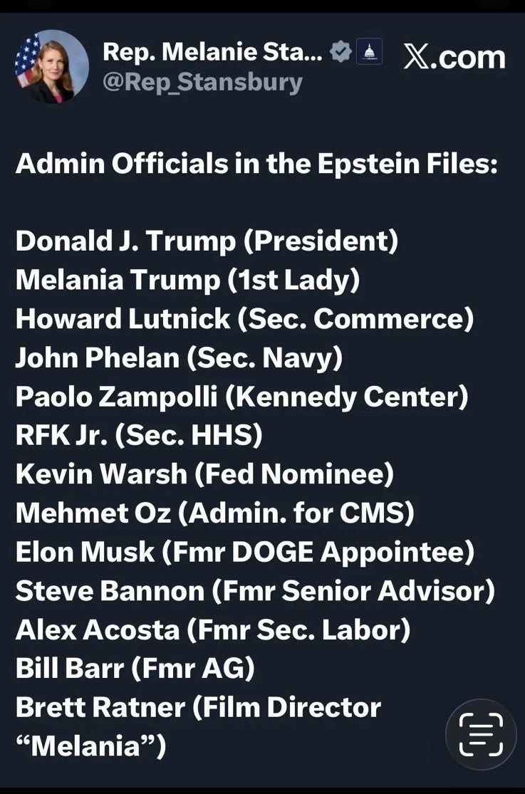 foxybrownbengal's tweet photo. Look at all these MAGAts in the Epstein Files. If the list wasn't real I think one of these people on the list would have sued the Congress woman. 2547 #VoteBlue26
#EpsteinFiles https://t.co/oHN5I1jvSs