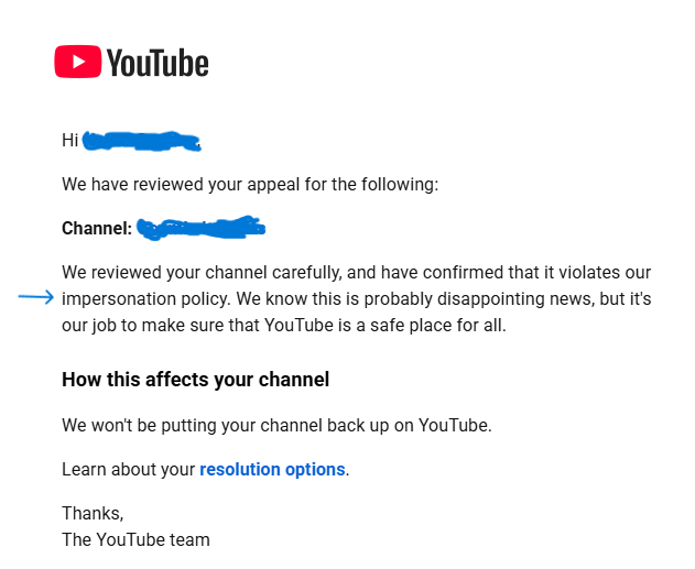 H4RSHV4RDHAN's tweet photo. YouTube terminated my 52K+ channel for IMPERSONATION. 20 days later, they still won’t tell me WHO I supposedly impersonated or WHICH video violated it. And Creator Support gave a completely different reason: SPAM. @TeamYouTube, explain this.

My termination notice and appeal decision both state “Impersonation Policy.” Creator Support, however, told me the channel was terminated for “Spam Policy.”

Which is it?

I have never impersonated anyone, claimed to represent another creator, scientist, channel, or entity, or knowingly copied another channel’s identity or branding. I created my channel name myself.

There is also important context that needs to be investigated.

On July 28, my channel suddenly received 40+ privacy complaints against 41 unrelated videos within roughly 3 days. 31 videos were removed. I appealed multiple removals and contacted YouTube Support and Legal, but never received a clear, case-specific explanation.

On August 14, my entire channel was terminated for Impersonation.

I appealed and was rejected. After contacting Creator Support, I was first told “Spam.” After escalation, I was told an internal team had confirmed “Impersonation.”

I repeatedly asked one simple question:

Who did I impersonate? What video? What branding? What specific conduct?

No answer.

I submitted another official appeal for specialized review. That was also rejected for Impersonation. Yet I still have not been told what specific person, channel, branding, video, or conduct supposedly constituted impersonation.

My content is based on legitimate public interviews, lectures and podcasts. I transform the source material through extensive editing, including captions, music, audio work, color grading, transitions, overlays, graphics, reframing, B-roll, face tracking, pacing adjustments and 9:16/1:1 compositions. Sources and speakers are credited.

I have never used AI to make a scientist’s face, voice, identity, endorsement or likeness appear to represent or authorize my channel.

The purpose is educational and transformative, not impersonation.

This matter is now pending before GAC in India and has also been brought to https://t.co/r53UgwlhzR.

I am not asking for special treatment. I am asking for accountability and a genuine HUMAN review based on the actual channel and evidence, not another generic response.

If YouTube believes I violated its Impersonation Policy, identify the actual basis for that decision.

@TeamYouTube, please manually review the channel and reconsider the termination.

Like/repost so this reaches someone who can actually review the case.

https://t.co/xkDyyGXlF7
