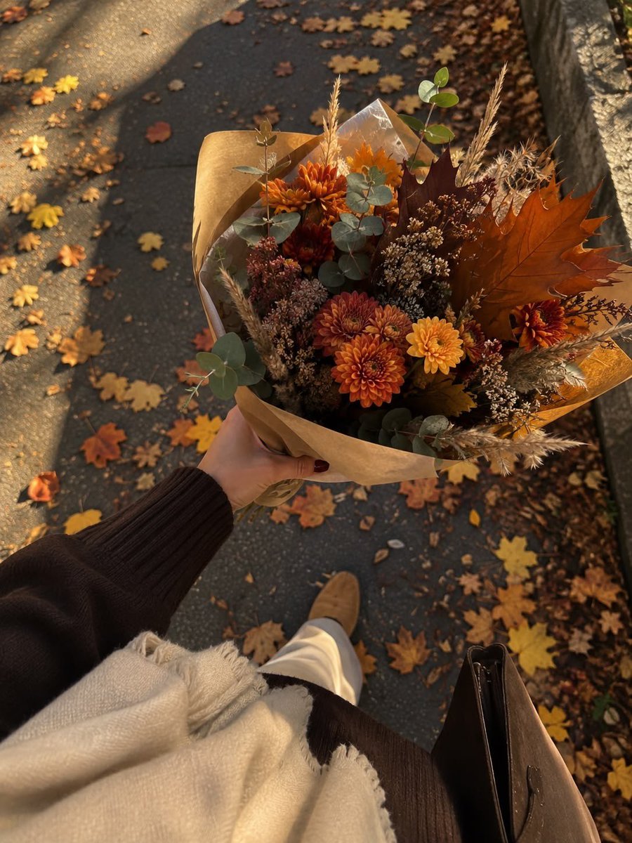 modernlilithh's tweet photo. orange leaves, hot chocolate, cozy blankets, warm socks, pumpkin spice, crispy air 🍂 https://t.co/roJkoMJFsK