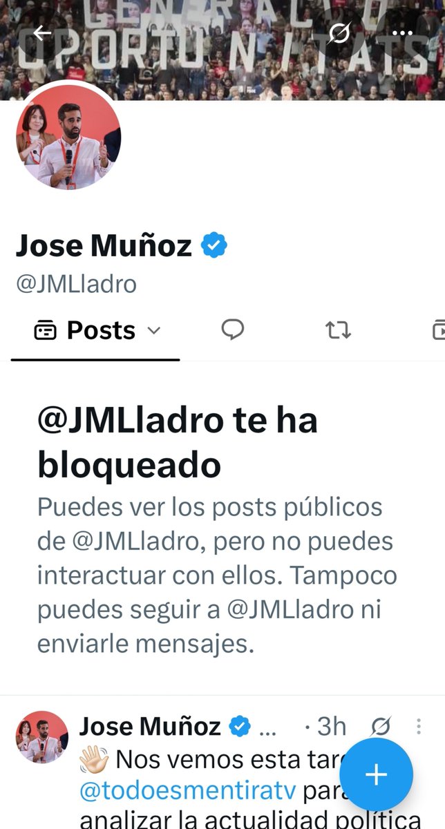 jemayfe73's tweet photo. El repaso y la humillación que le han dado esta tarde al comenabos Valenciano de Sánchez @JMLladro , ha sido de las mayores que he visto en mi vida.
Os animo a ver las respuestas en su TL y mis dos videos publicados. 
Os aconsejo mencionarle y veréis como os bloquea de inmediato. https://t.co/3y7ZSsph9V