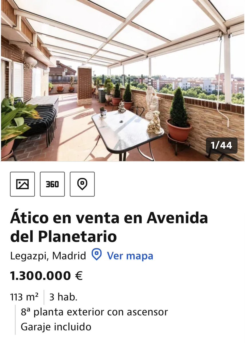 ignmun's tweet photo. Estuve viendo un ático por esa zona, calidades similares, más grande, con dos plazas de garaje, en junio de 2020. Costaba 400.000 € ¡Pero quitarse el neflis, chavales! https://t.co/4IcSY0mnAH